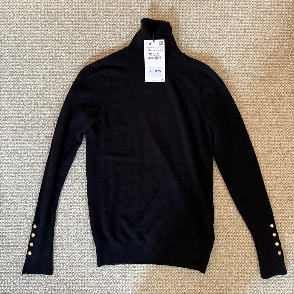 Zara Black Cowl Neck Sweater Knit